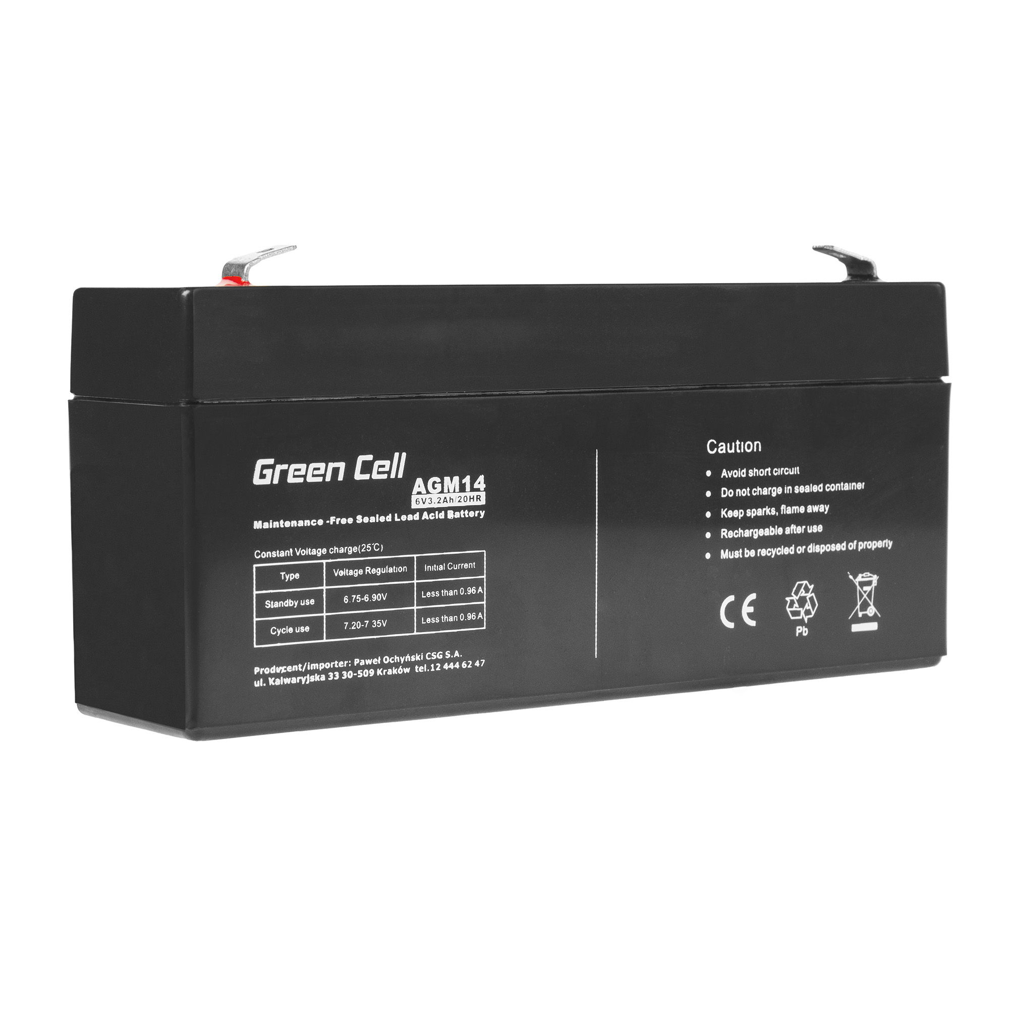 Batterie d'alimentation AGM VRLA Green Cell 6V 3.3Ah Cdiscount Bricolage